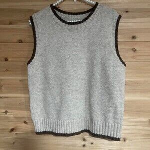 Cream Brown Sweater Vest 774 D